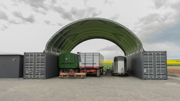 Covertop FT1012 FLEXTOP Container-Überdachung, ca. 10 x 12 x 3,6 m, FT10123602LG