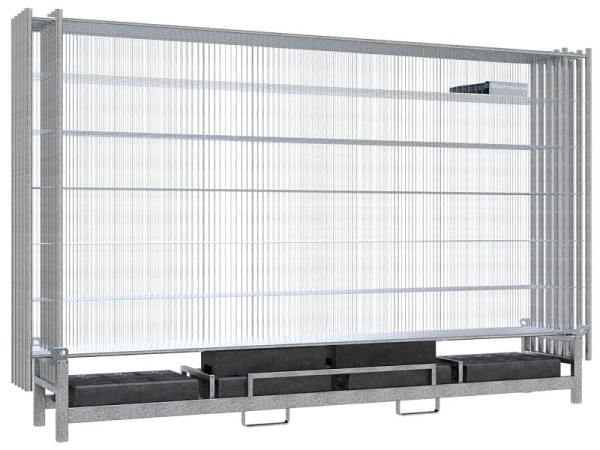Schake Bauzaunset mit Twinpalette 10, bestehend aus: 10x Mobil-Bauzaun 2,00 x 3,50 m verzinkt (Art.-Nr. 3B2035L), 3B212T-10-SET1