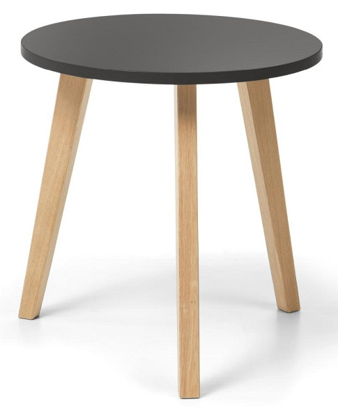 Deskin Beistelltisch OAK, Dekor anthrazit, Beine Eiche massiv, D 650 x H 630 mm, 293272