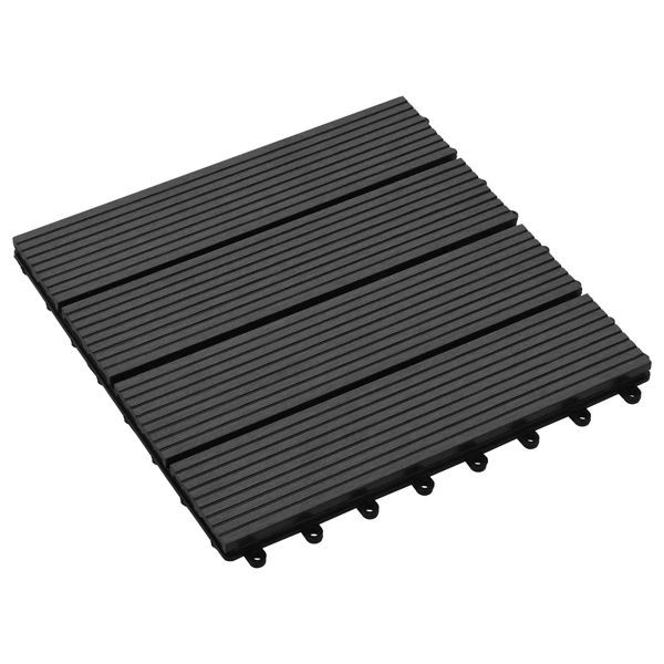 vidaXL Terrassenfliese 11-teilig Schwarz 30 x 30 cm WPC, 42046668