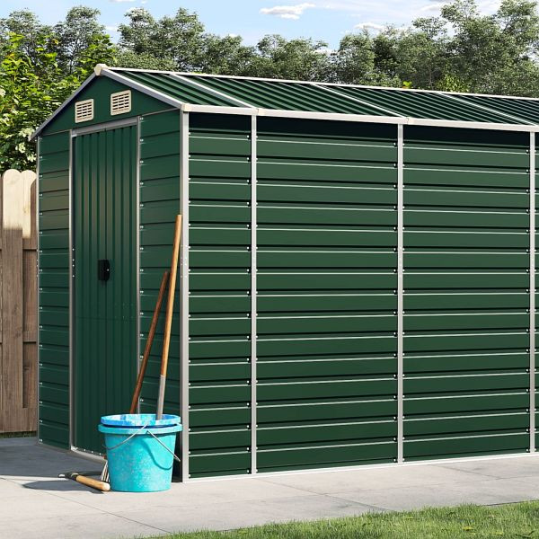 vidaXL Gerätehaus Grün 191x470x198 cm Verzinkter Stahl, 3188235