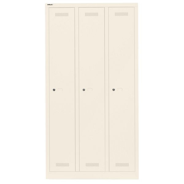 Bisley Garderobenschrank Monobloc™, 3 Abteile je 1 Fach, 625 reinweiß, ML09T1625