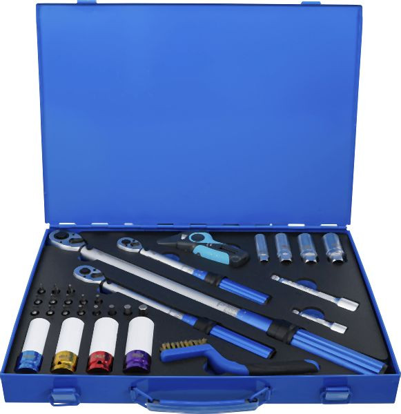 BGS Drehmomentschlüssel-Satz, Abtrieb Außenvierkant 6,3 mm (1/4"), 10 mm (3/8"), 12,5 mm (1/2"), 31-teilig, 74305