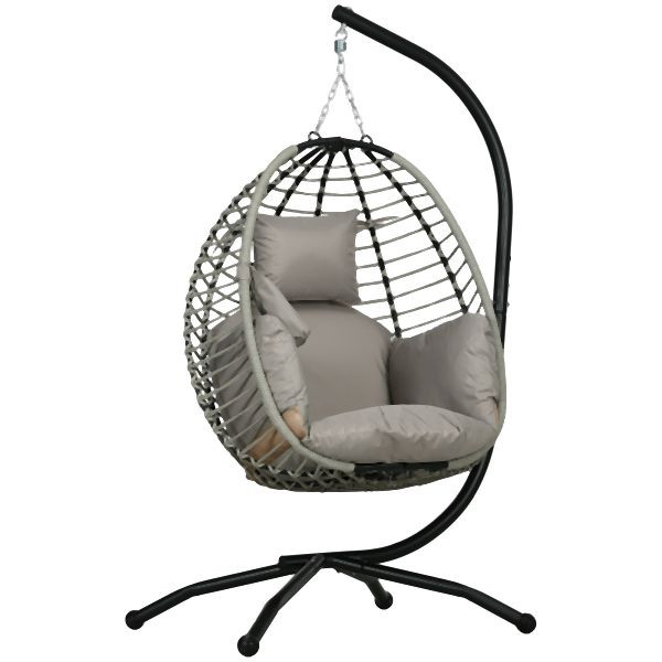 Outsunny Hängesessel, 110L x 100B x 188H cm, Grau, 84A-304V00GY, 4255633552914