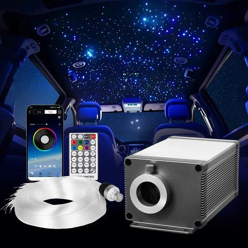 VEVOR Sternenhimmel Auto, 450 Stk., 16W Glasfaserlichter, Bluetooth-App, Fernbedienung, Soundaktivierung, RGBW-Lichtmotor, RGBWGXTJ450PI2KRZ001V9