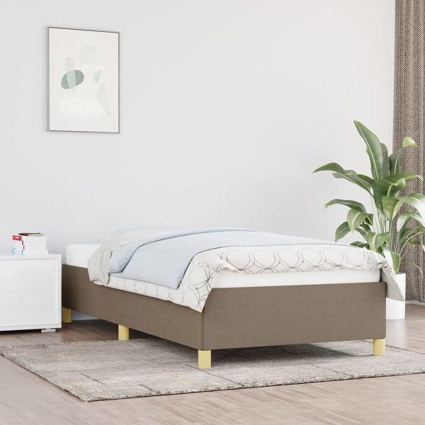 vidaXL Bettgestell Taupe 100x200 cm Stoff, Polyester, 347145