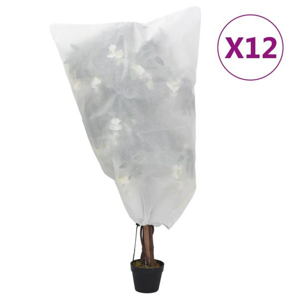 vidaXL Wintervlies mit Kordelzug 12 Stk. 70 g/m² 0,8x0,8 m, 3203545