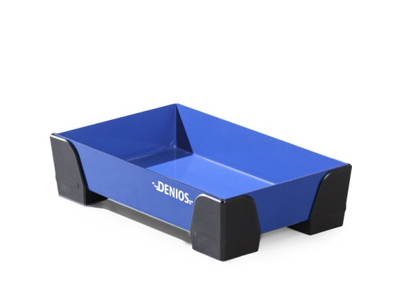 DENIOS Kleingebindewanne aus Stahl, 5 Liter Auffangvolumen, 250 x 400 x 95 mm, 328371