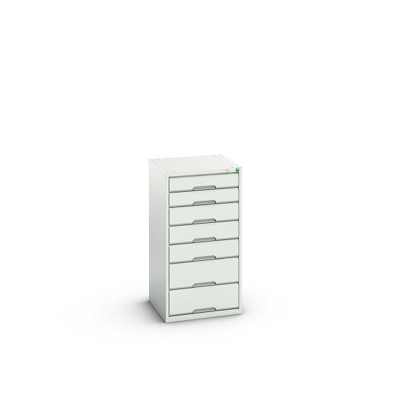 bott verso Schubladenschrank, mit 7 Schubladen, BxTxH: 525 x 550 x 1000 mm, Lichtgrau / Lichtgrau, 16925049.16