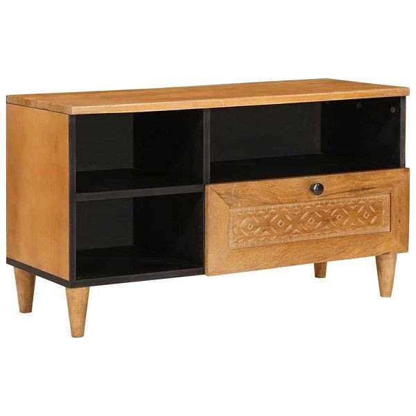 vidaXL TV-Schrank Hellbraun 80 x 33 x 46 cm massives Mangoholz, 4018097