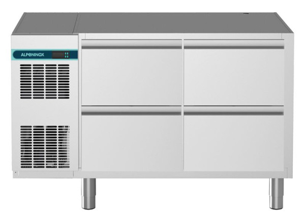 ALPENINOX Kühltisch, 2 Abteile CLM 650 2-7031, für GN 1/1, steckerfertig, Umluftkühlung, 402721113