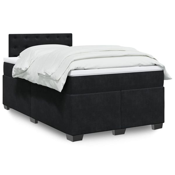 vidaXL Boxspringbett mit Matratze Schwarz 120x190 cm Samt, 3288572