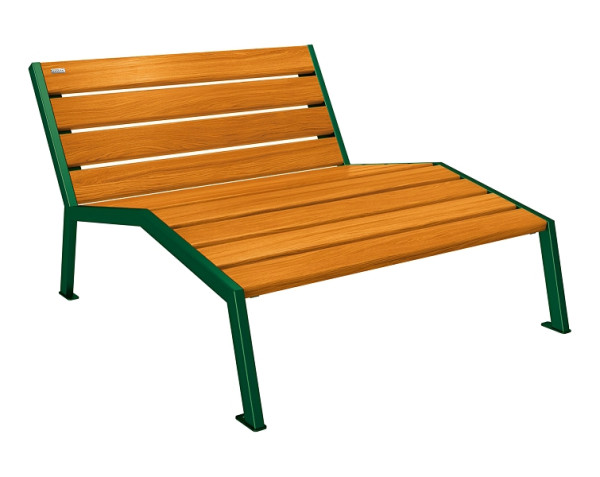 Procity Liegestuhl Silaos 1200 mm, Ohne Armlehne, Holz & Stahl, helle Eiche/RAL 6005, 209641.6005.CHEC