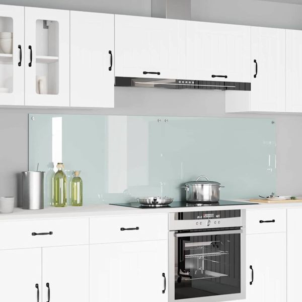 vidaXL Küchenrückwand Weiß 100 x 60 x 0,8 cm Gehärtetes Glas, 3415529