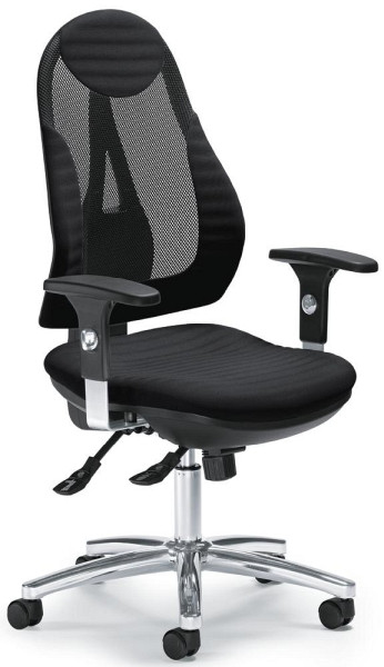 Deskin Bürodrehstuhl COMFORT NET PLUS DELUXE, Schwarz/Schwarz, 450 x 450 x 1130 mm, 258334