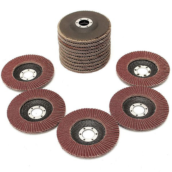 VaGo-Tools Fächerschleifscheiben 125mm flach Körnung 60 Braun Lamellenscheiben, VE: 5 Stück, AO-27-125-60-5_av