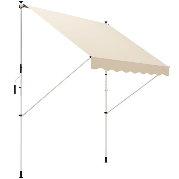 Outsunny Markise Klemmmarkise Faltarm Handkurbel Balkon 3 x 1,5 m Alu Grün, 840-183CW