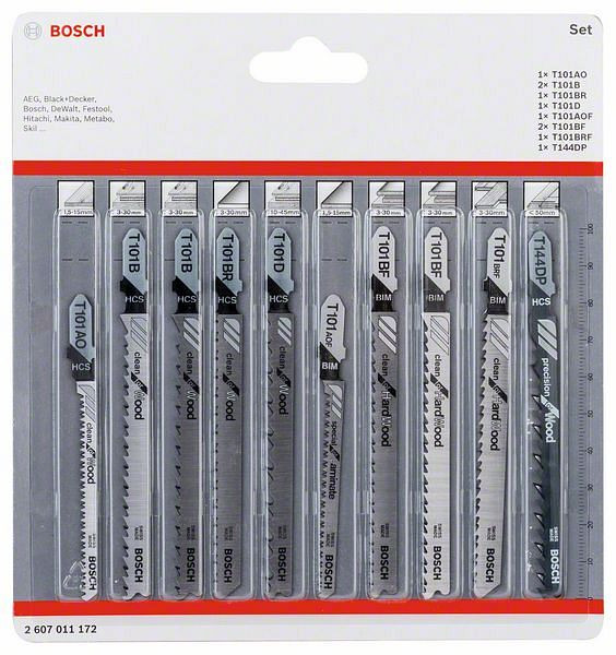 Bosch Stichsägeblatt-Set Clean Precision, 10-teilig, VE: 5 Stück, 2607011172