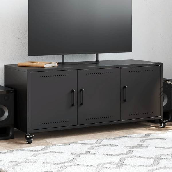 vidaXL TV-Schrank Schwarz 100,5x39x43,5 cm Kaltgewalzter Stahl, 846644