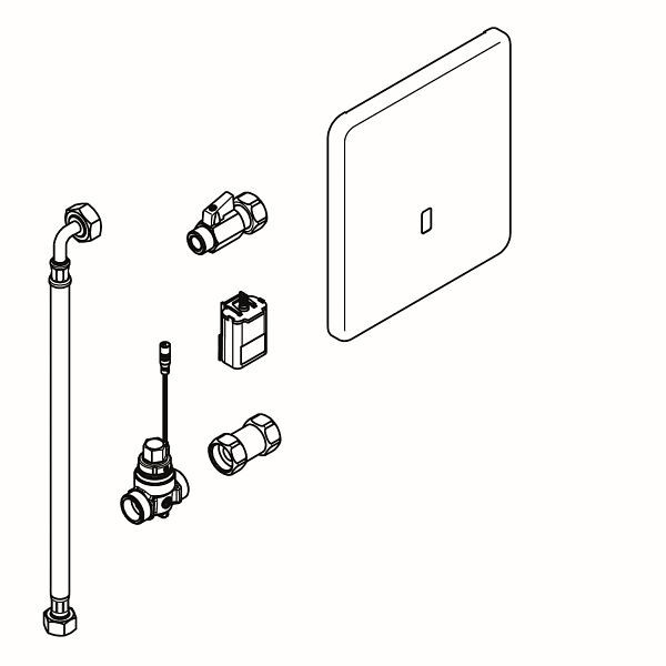 KWC Urinalspülarmatur, F5, elektronisch gesteuert, DN15, UP, Umrüstung KERAMAG 200, Batterie, 2030064153