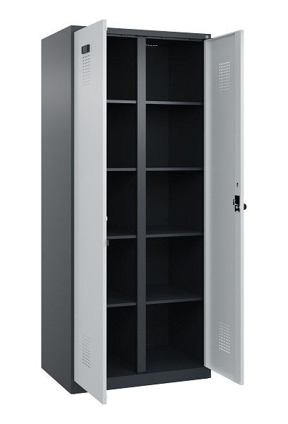 C+P Wäsche-Spind Evolo PLUS, 2 Abteile, 1850x800x500mm, 7016/7035, Verschluss Drehriegel, 049002-22B S10017