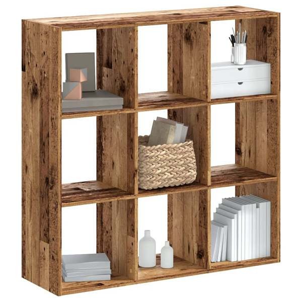 vidaXL Bücherregal Altholz-Optik 102x32x102 cm Holzwerkstoff, 852823