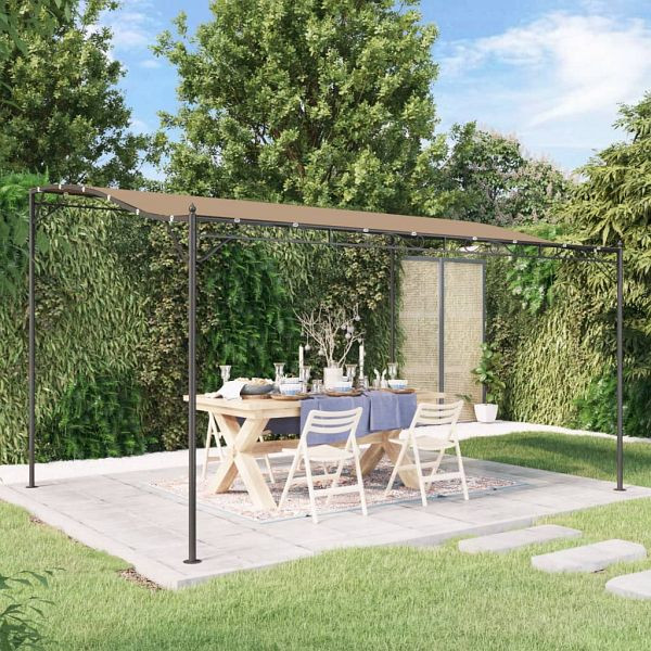 vidaXL Markise Taupe 4x3 m 180 g/m² Stoff und Stahl, 362396