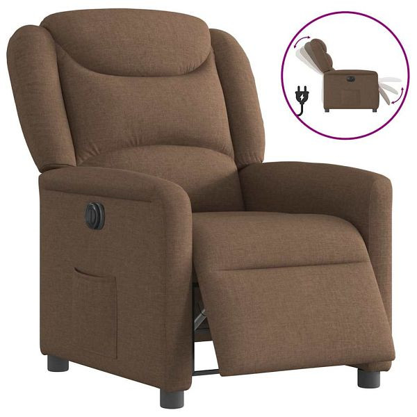 vidaXL Relaxsessel Elektrisch Braun Stoff, 3303178, 8721102961601