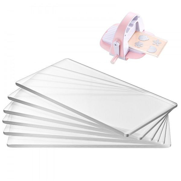 VEVOR 6er-Pack Stanzplatten 170x80x2,5 mm, Polycarbonat, für KM-1830 Stanz-/Präge, Scrapbooking, Transparent, DPPJ3INCHSD0Y8NQ5001V0