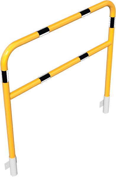 Schake Abweisebügel aus Stahlrohr Ø48mm, Breite: 1200mm, Gesamthöhe: 1200 mm, mit Querholm, feuerverzinkt, für Wandmontage, 448_23WBG