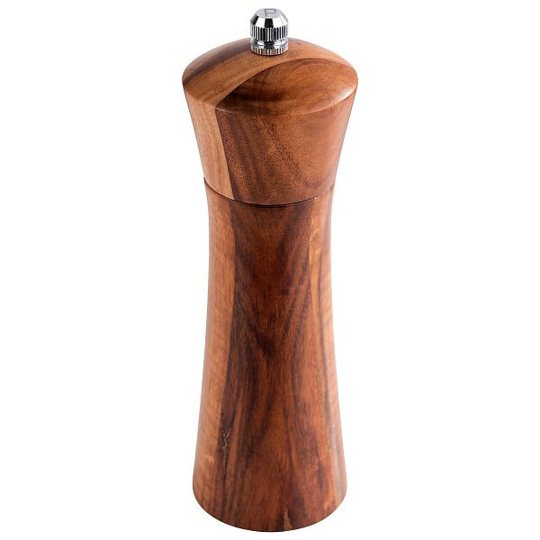 APS Pfeffermühle, Ø 5 x 17 cm, Akazienholz, Mahlwerk aus Carbonstahl, Schaft aus Edelstahl, 40417