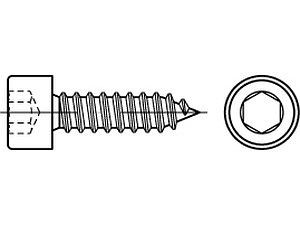 ART 88312 Zylinderblechschraube A 2 4,8 x 19 -C, Kopf DIN 912 VE=S (1000 Stück)
