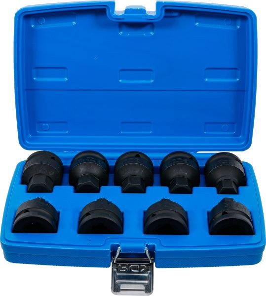 BGS Kraft-Bit-Einsatz-Satz, Antrieb Innenvierkant 20 mm (3/4"), Innensechskant, Innenvielzahn (für XZN), 9-teilig, 5054