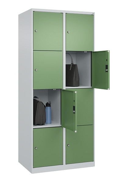 C+P Schließfachschrank Evolo PLUS, 8 Fächer, 1850x800x500mm, 7035/6011, 049000-224 S10010