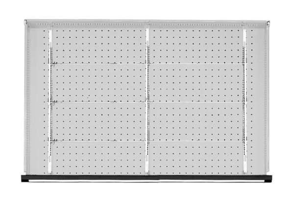 ANKE Werkbänke Schubladeneinteilungssatz; für Schublade 930 x 540 mm (BxT); für Fronthöhe 90 - 150 mm; 1/2 Teilung, 902.351