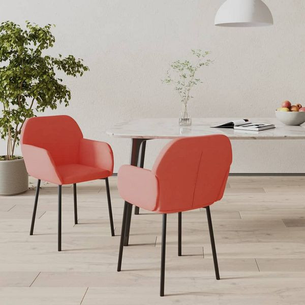 vidaXL Esszimmerstühle 2 Stück Rosa Samt (Polyester), 344705