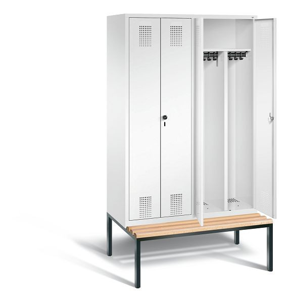 C+P Schwarz-Weiss-Spind Evolo, H2090xB1190xT815mm, Farbe: Verkehrsweiß, 48052-40 S10361