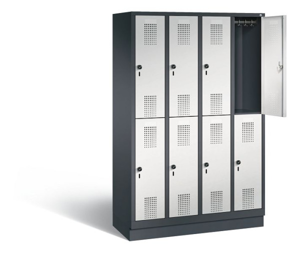 C+P Spind doppelstöckig Evolo, H1800xB1190xT500mm, Farbe: Schwarzgrau / Lichtgrau, 48320-40 S10263