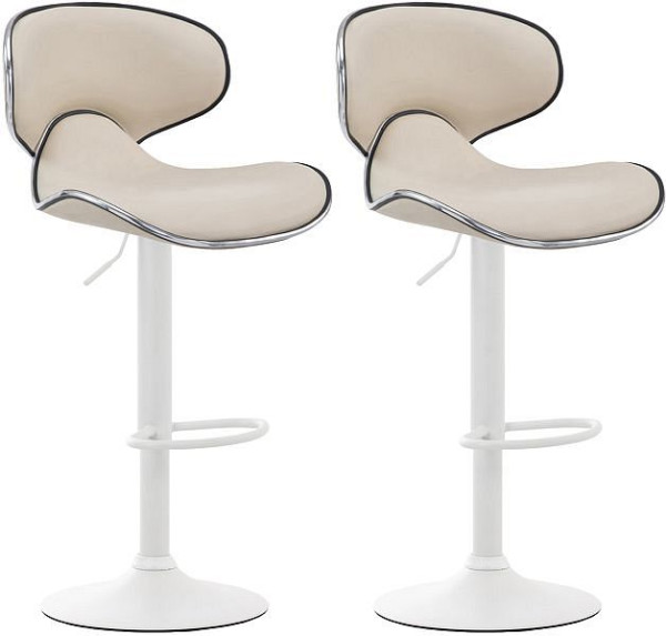 CLP Barhocker Las Vegas V2 Kunstleder weiß, creme, VE: 2 Stück, 316042