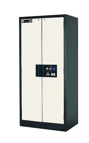 asecos Sicherheitsschrank Q-CLASSIC-90, Q90.195.090 in Silber mit 4x Auszugswanne Standard (Edelstahl), 30041-049-30056