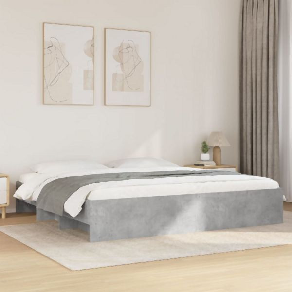 vidaXL Bettgestell Betongrau 180x200 cm Holzwerkstoff, 3295635