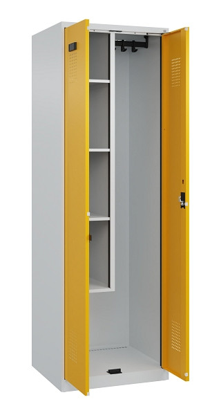 C+P Putzmittel-Spind Evolo PLUS, 2 Abteile, 1850x600x500mm, 7035/1004, Zylinderschloss, 049100-00 S10027