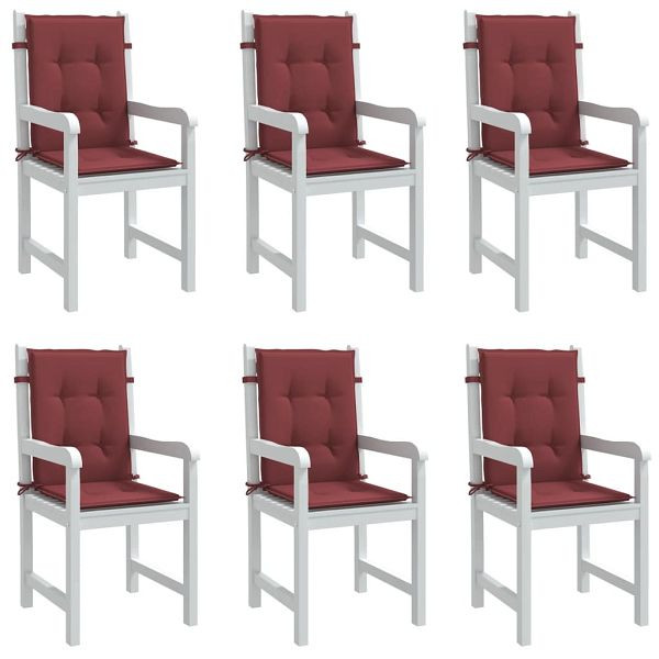 vidaXL Niedriglehner-Auflagen 6 Stück Melange Weinrot 100x50x4 cm Stoff, 4002474