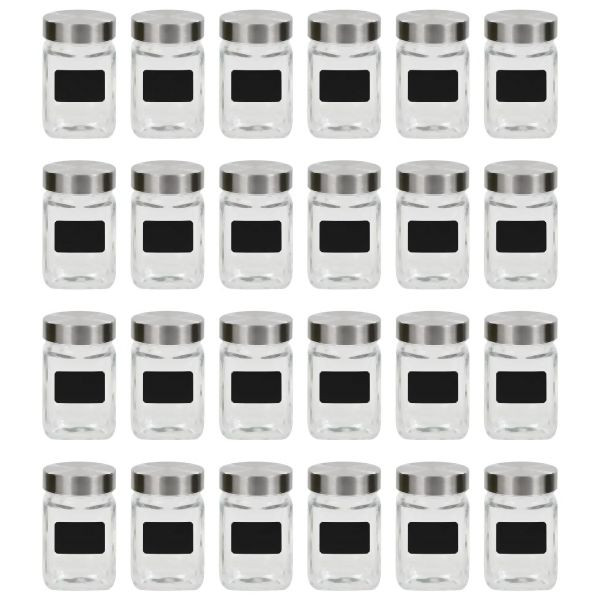 vidaXL Vorratsgläser mit Aufkleber 24 Stück 300 ml, 50856