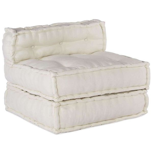 vidaXL Pouf Modular Creme 70x70x54 cm Stoff, 4019022, 8721158600707