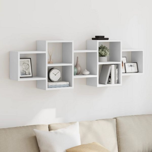vidaXL Wandregal Weiß 129x18x42 cm Holzwerkstoff, 853218