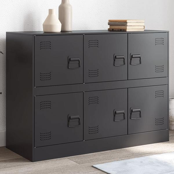 vidaXL Sideboard Schwarz 99x39x73 cm Stahl, 841793, 8721012426863