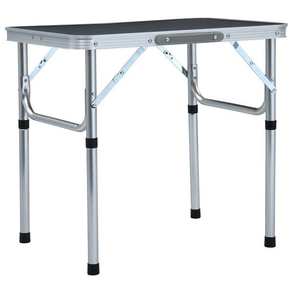 vidaXL Klappbarer Campingtisch Grau Aluminium 60x45 cm, 48180