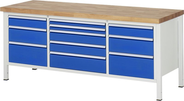 RAU Werkbank Serie 8000 - Modell 8758, B2000 x T700 x H840-1040 mm, 13-8758A2-207B4H.11