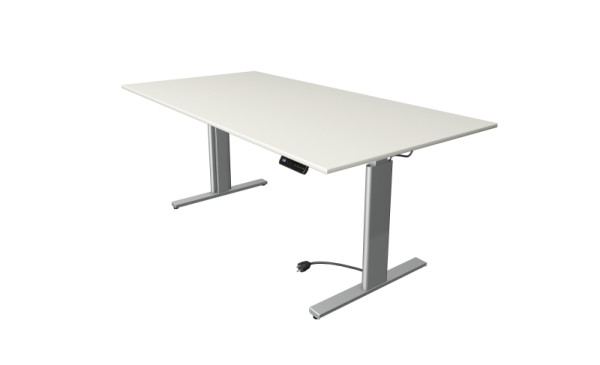 Kerkmann Sitz-/Stehtisch Move 3 silber, B 2000 x T 1000 mm, elektrisch höhenverstellbar von 720-1200 mm, weiß, (Montage), 10233510-1